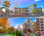 Cartoon City Street Scene V2