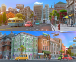 Cartoon City Street Scene V2