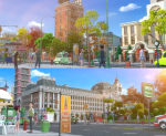 Cartoon City Street Scene V2