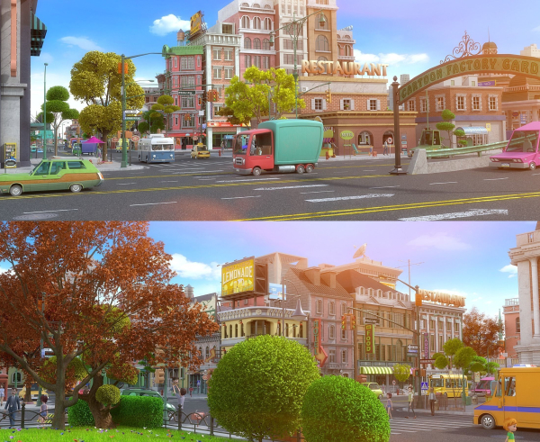 Cartoon City Street Scene V2