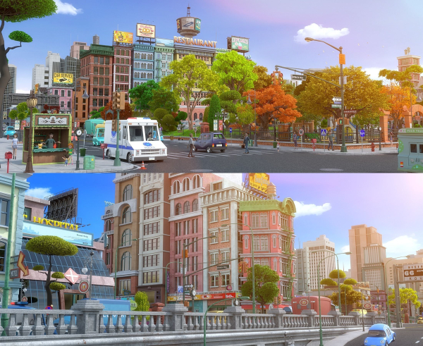 Cartoon City Street Scene V2