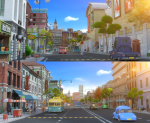 Cartoon City Street Scene V2
