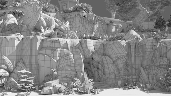 Cartoon Cliff Scene
