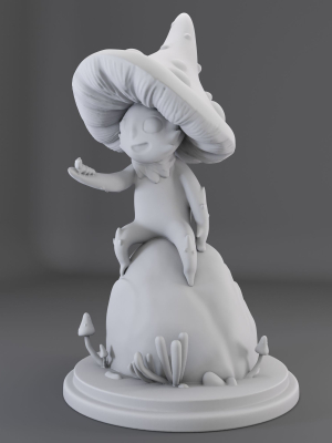 Cartoon mushroom miniature