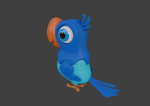 Cartoon Parrot Not Rigged