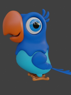 Cartoon Parrot Not Rigged