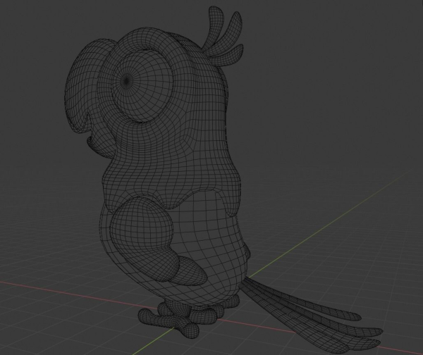Cartoon Parrot Not Rigged