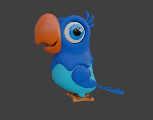 Cartoon Parrot Not Rigged