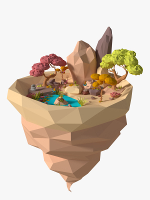 cartoon-style-floating-island-spring-low-poly-3d-model-low-poly-obj-3ds-fbx-blend-dae