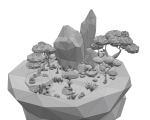 Cartoon Style Floating Island -Spring -LOW POLY