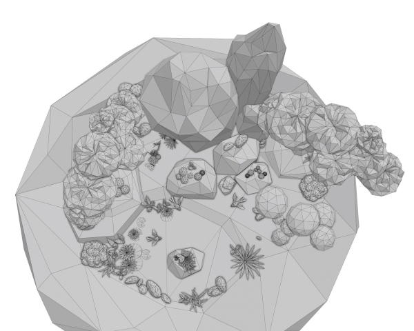 Cartoon Style Floating Island -Spring -LOW POLY