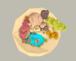 Cartoon Style Floating Island -Spring -LOW POLY