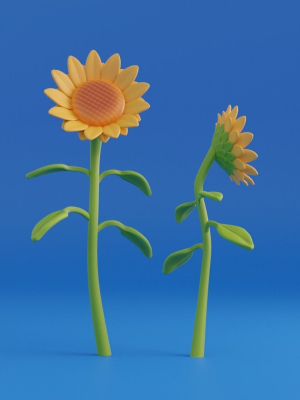 cartoon-sunflower-3d-model-low-poly-obj-fbx-blend