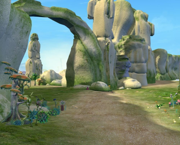 Cartoon Valley Scene