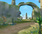 Cartoon Valley Scene
