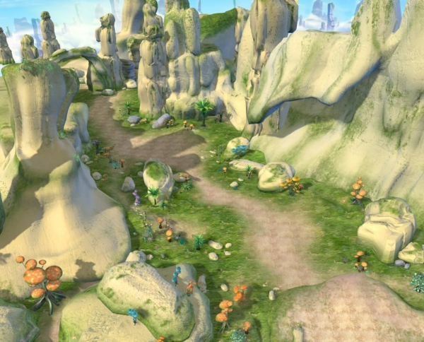 Cartoon Valley Scene