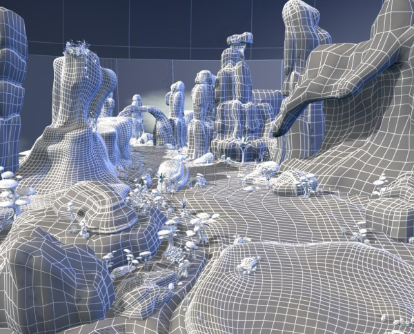 Cartoon Valley Scene