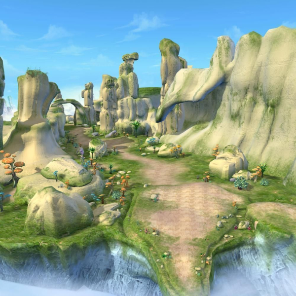 Cartoon Valley Scene
