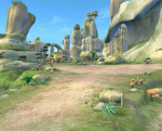 Cartoon Valley Scene