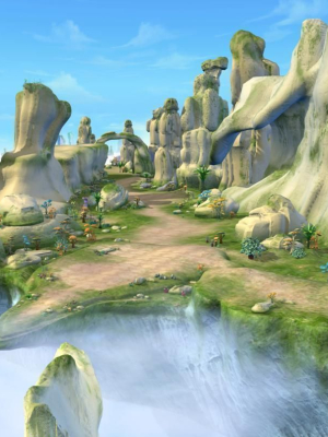 Cartoon Valley Scene