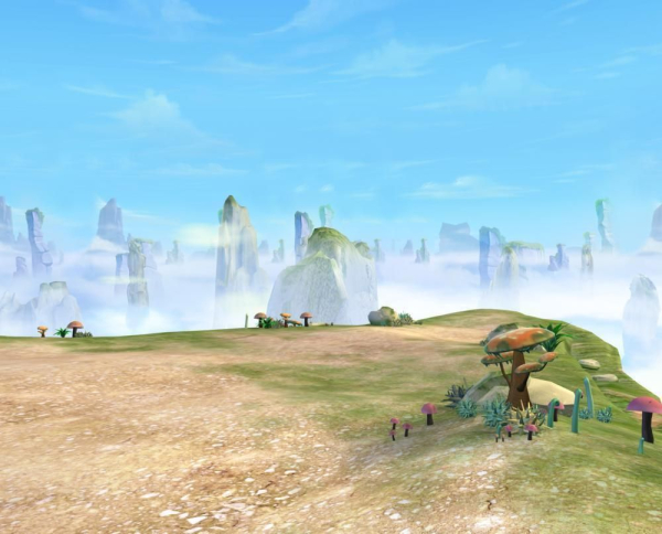 Cartoon Valley Scene