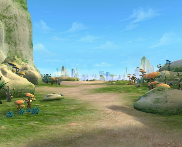 Cartoon Valley Scene