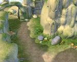 Cartoon Valley Scene