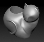 Cat planter or candle 3d model stl for 3d printing