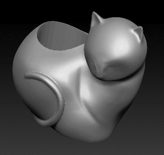 Cat planter or candle 3d model stl for 3d printing