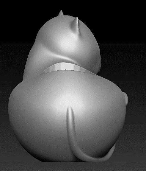 Cat planter or candle 3d model stl for 3d printing