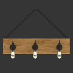 Chandelier 3d wooden light fixture with lights hanging from it