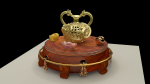 Chinese golden  dragon vase