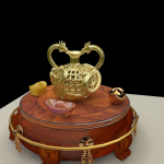 Chinese golden  dragon vase