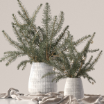 Christmas tree Xmas decorative pine tree bouquet Vases Holiday