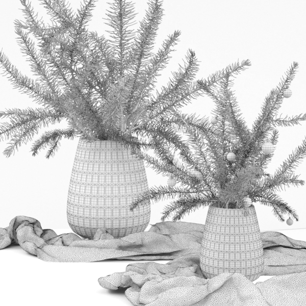 Christmas tree Xmas decorative pine tree bouquet Vases Holiday