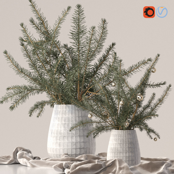 Christmas tree Xmas decorative pine tree bouquet Vases Holiday