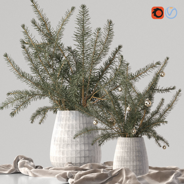 Christmas tree Xmas decorative pine tree bouquet Vases Holiday