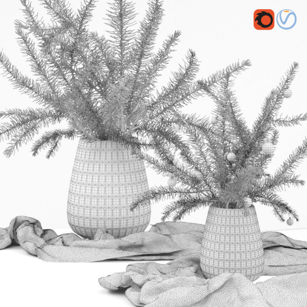 Christmas tree Xmas decorative pine tree bouquet Vases Holiday