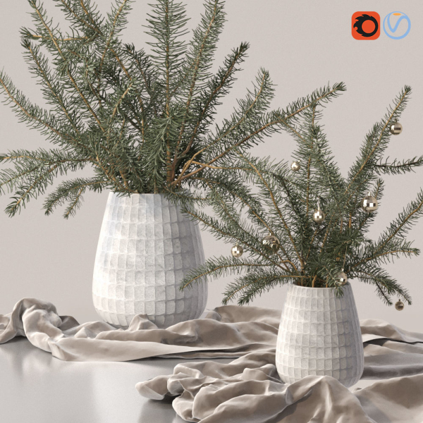 Christmas tree Xmas decorative pine tree bouquet Vases Holiday