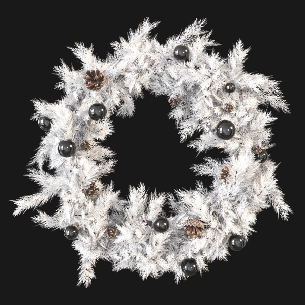 Christmas wreath with toys and pine cones