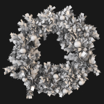 Christmas wreath with toys and pine cones