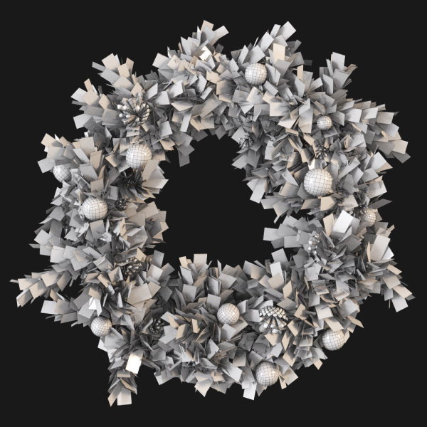 Christmas wreath with toys and pine cones