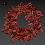 Christmas wreath with toys and pine cones