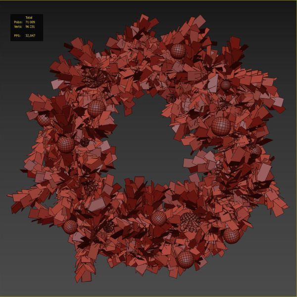 Christmas wreath with toys and pine cones