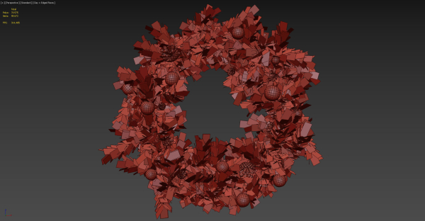 Christmas wreath with toys and pine cones