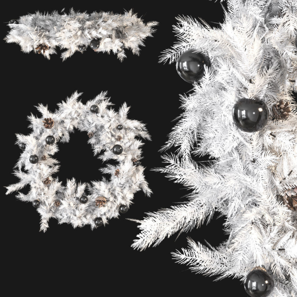 Christmas wreath with toys and pine cones