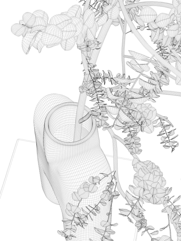 Cobra Vase with Branch
