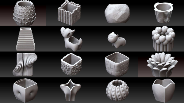 Collection 3d printing pots with custom design