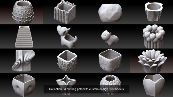 Collection 3d printing pots with custom design