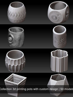 Collection 3d printing pots with custom design